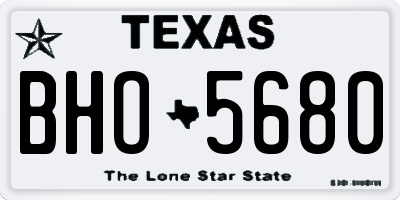 TX license plate BHO5680