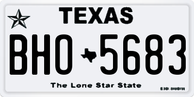 TX license plate BHO5683