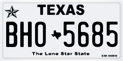 TX license plate BHO5685