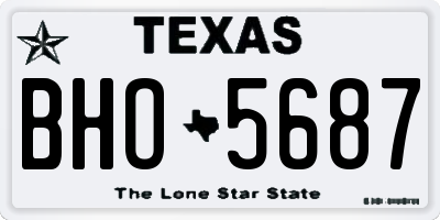 TX license plate BHO5687
