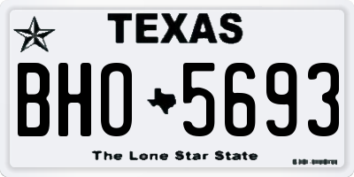 TX license plate BHO5693