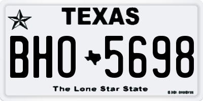 TX license plate BHO5698