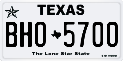 TX license plate BHO5700