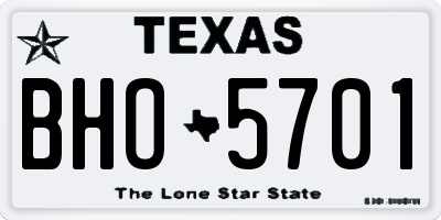 TX license plate BHO5701