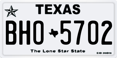TX license plate BHO5702