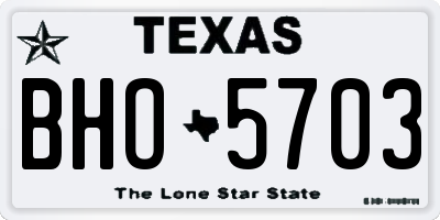 TX license plate BHO5703