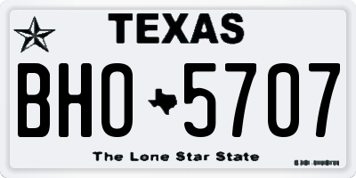 TX license plate BHO5707
