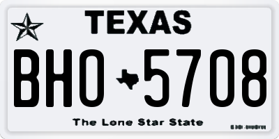 TX license plate BHO5708