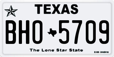 TX license plate BHO5709