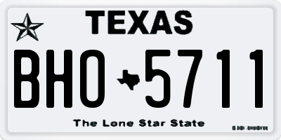 TX license plate BHO5711