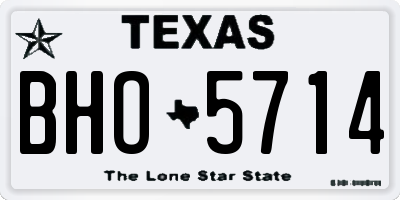TX license plate BHO5714