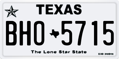 TX license plate BHO5715