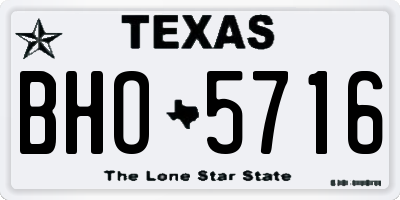 TX license plate BHO5716
