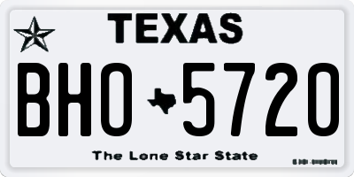 TX license plate BHO5720