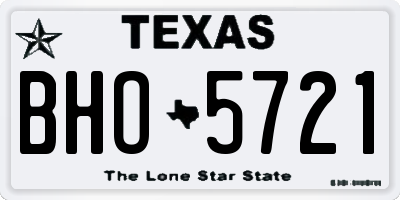 TX license plate BHO5721