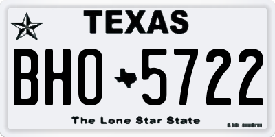 TX license plate BHO5722