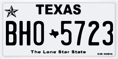 TX license plate BHO5723