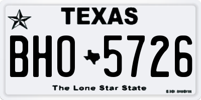 TX license plate BHO5726