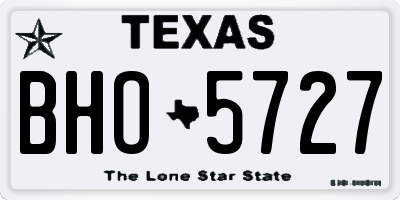 TX license plate BHO5727
