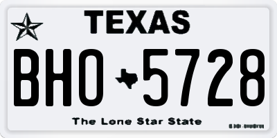 TX license plate BHO5728