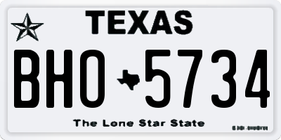 TX license plate BHO5734