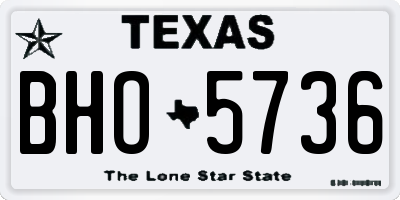 TX license plate BHO5736