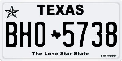 TX license plate BHO5738