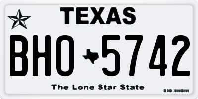 TX license plate BHO5742