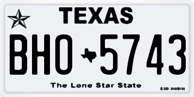 TX license plate BHO5743