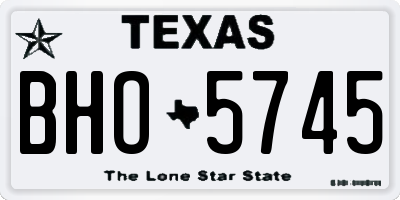 TX license plate BHO5745
