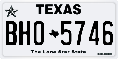 TX license plate BHO5746