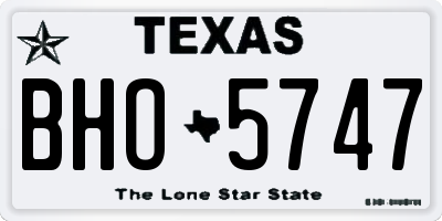 TX license plate BHO5747