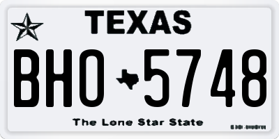 TX license plate BHO5748