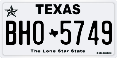 TX license plate BHO5749
