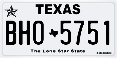 TX license plate BHO5751