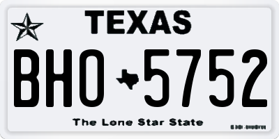 TX license plate BHO5752