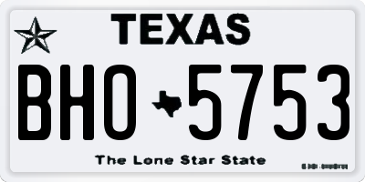 TX license plate BHO5753