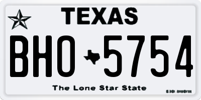 TX license plate BHO5754