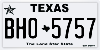 TX license plate BHO5757
