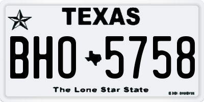 TX license plate BHO5758