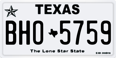 TX license plate BHO5759