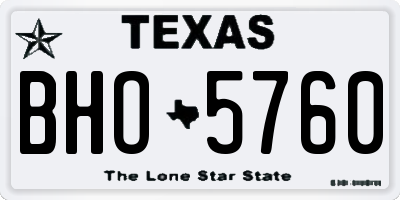 TX license plate BHO5760