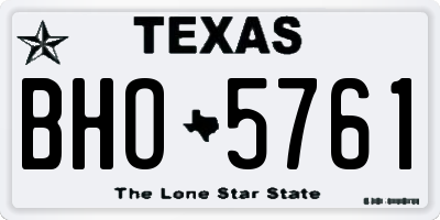 TX license plate BHO5761