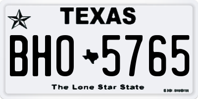 TX license plate BHO5765