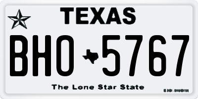 TX license plate BHO5767