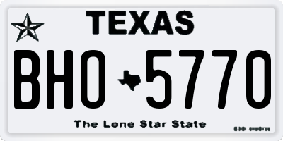 TX license plate BHO5770
