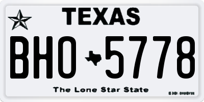 TX license plate BHO5778