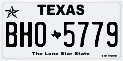TX license plate BHO5779