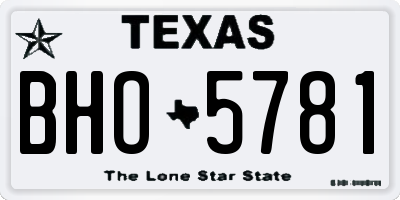 TX license plate BHO5781
