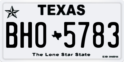 TX license plate BHO5783